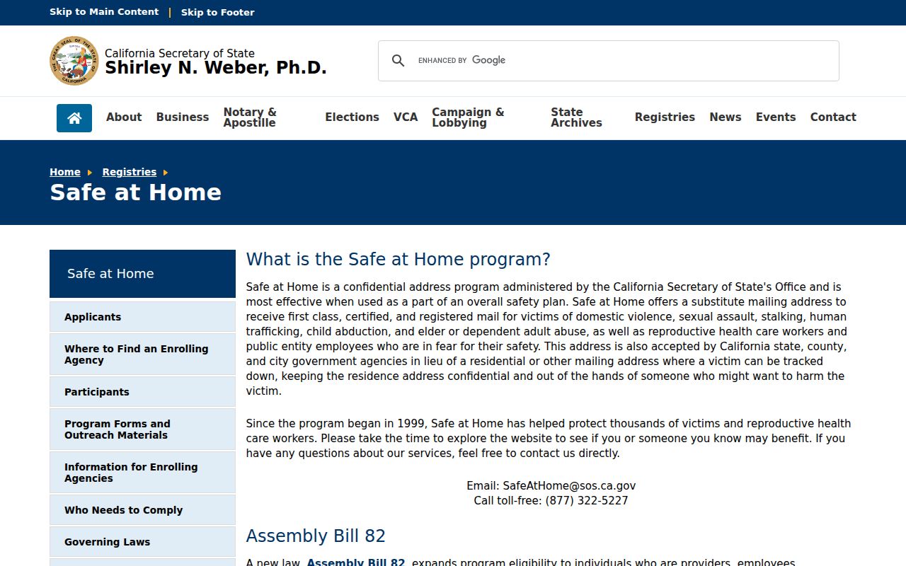 Placentia neighbors California Safe at Home confidentiality program